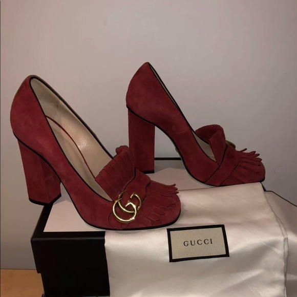 Gucci Marmouth Red Suede Authentic 39 - Picture 4 of 8